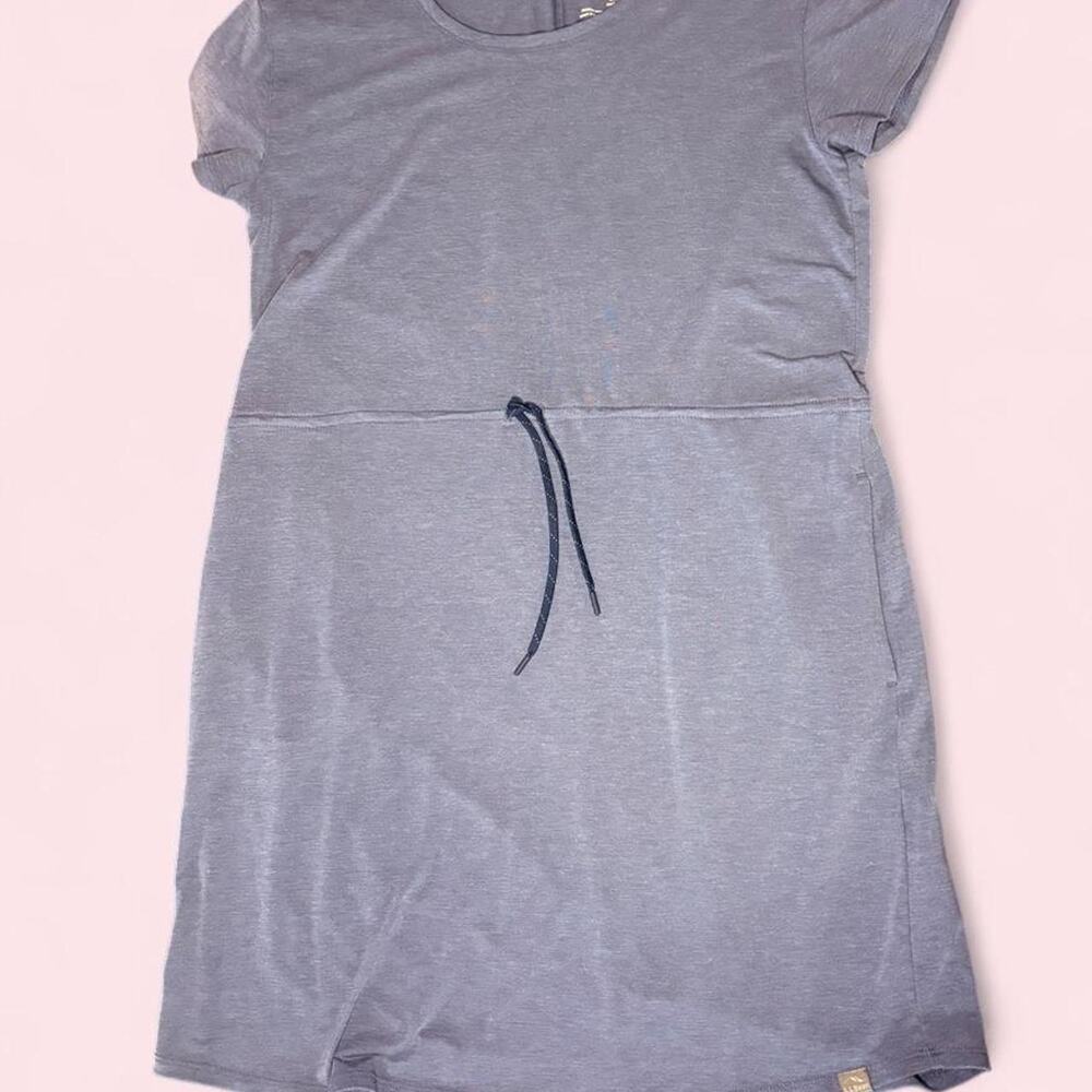 L.L.Bean Size Small blue drawstring waist t-shirt dress minimalist comfy capsule